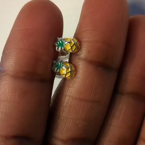 Children's Silver Pineapple Ear Studs